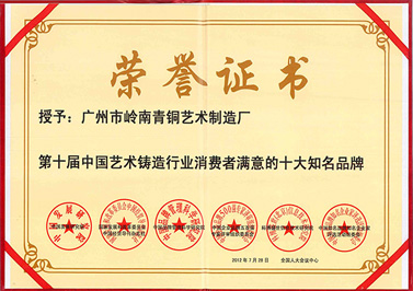 嶺南青銅榮譽(yù)：鑄造十大知名品牌