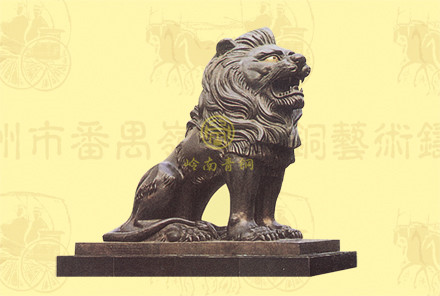 雄獅（2號）長2.48米，寬1.18米，高2.38米-銅獅子廠家直銷