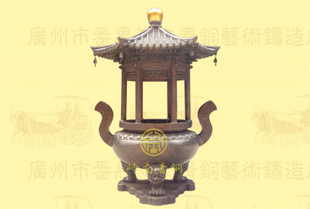 （精品）單層蓋頂圓香爐A，口徑1.08米，高2.8米