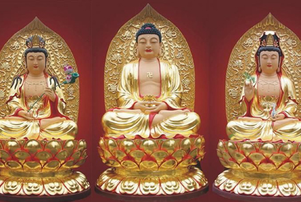 西方三圣銅佛像
