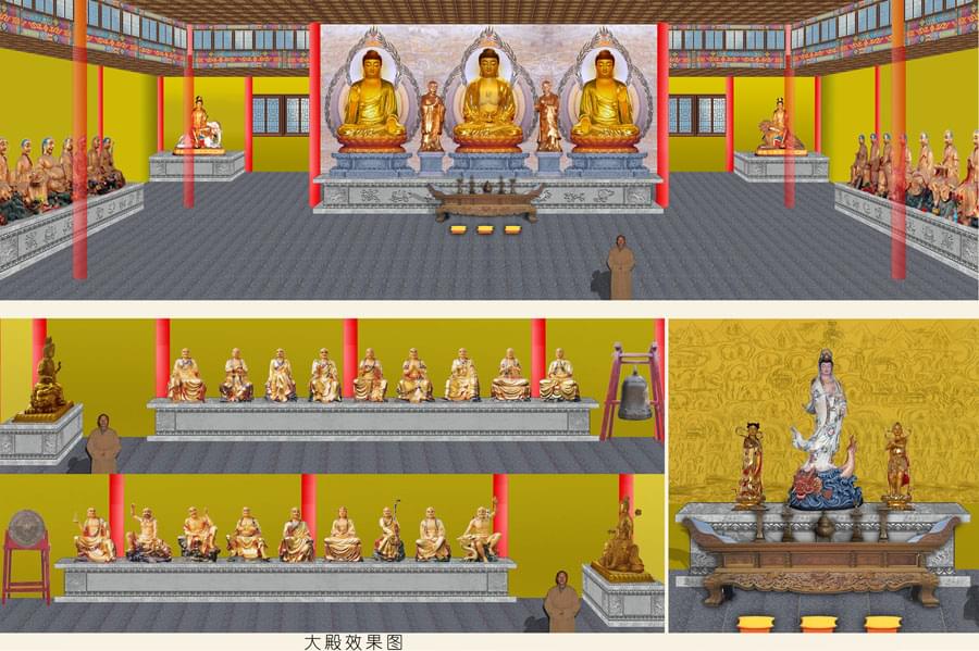 安徽樂誠禪寺銅佛像（均高3米）