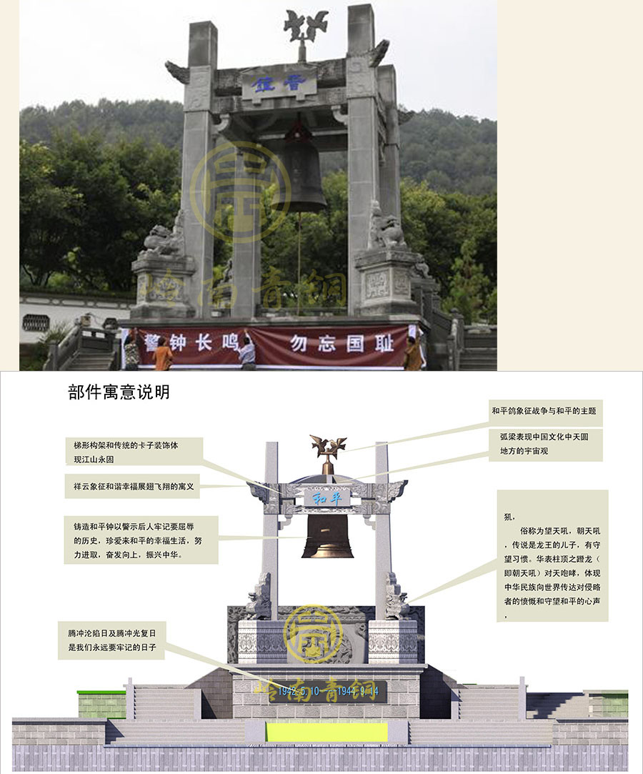 云南勿忘國恥政府銅鐘（高3.99m）